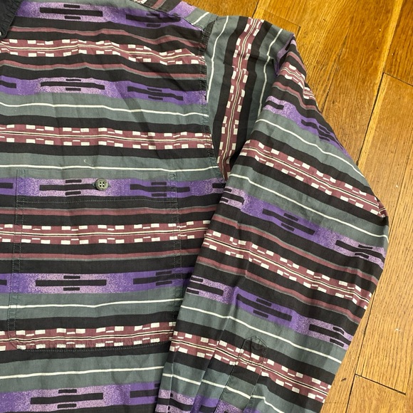 MILLER STOCKMAN Vtg 90s Purple Aztec Southwest Aztec Lind Sleeve Shirt Men's M - Picture 6 of 14